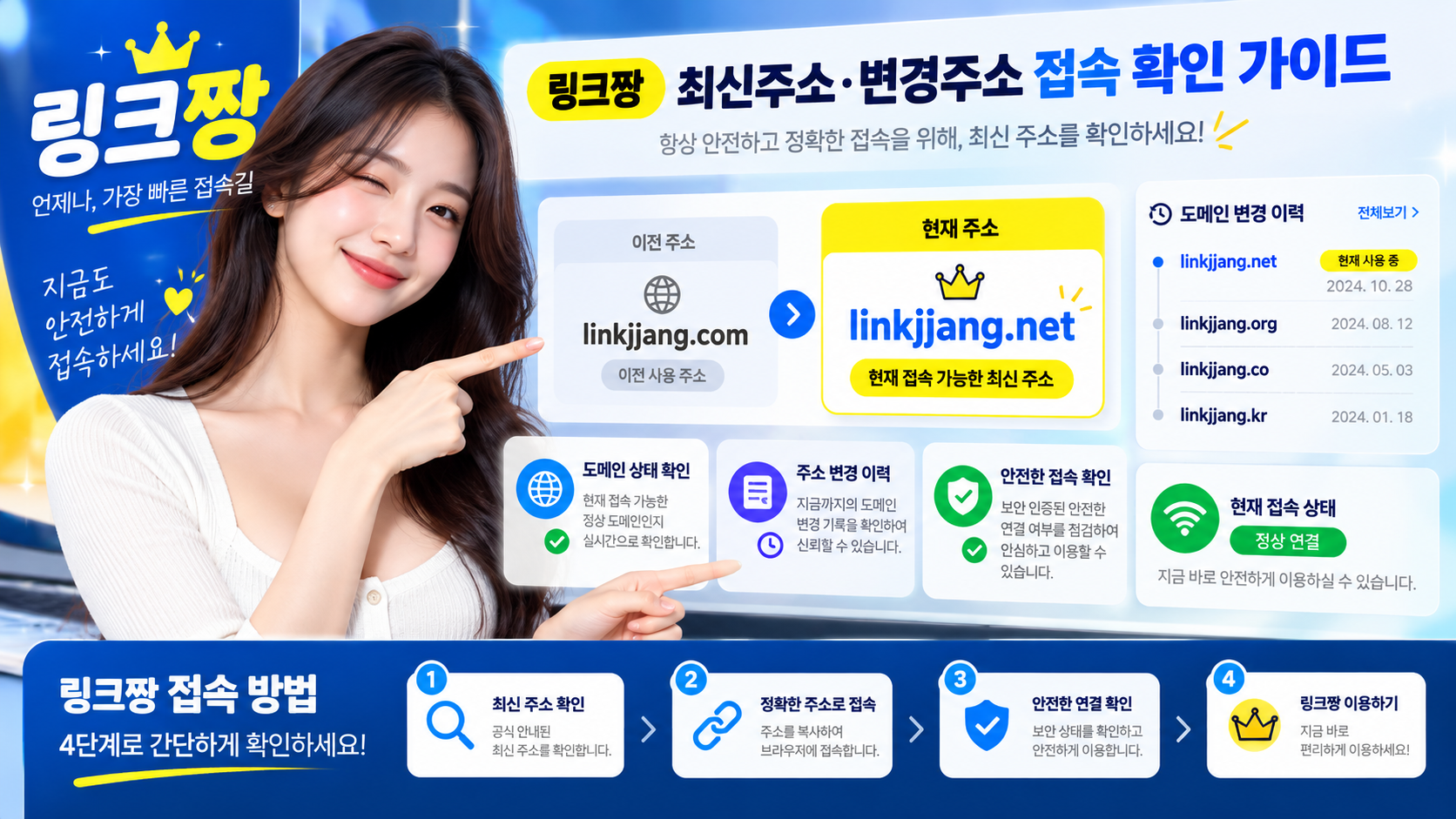 링크짱 변경주소 접속안됨 도메인 확인 방법