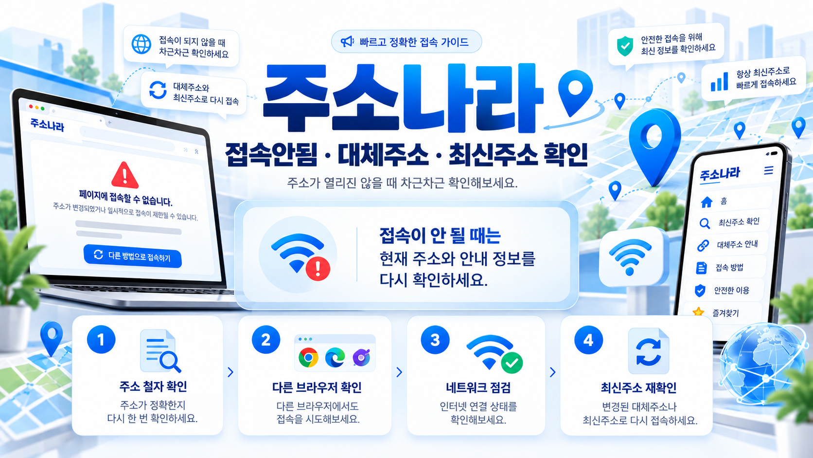 주소나라 접속안됨 대체주소 최신주소 확인 가이드