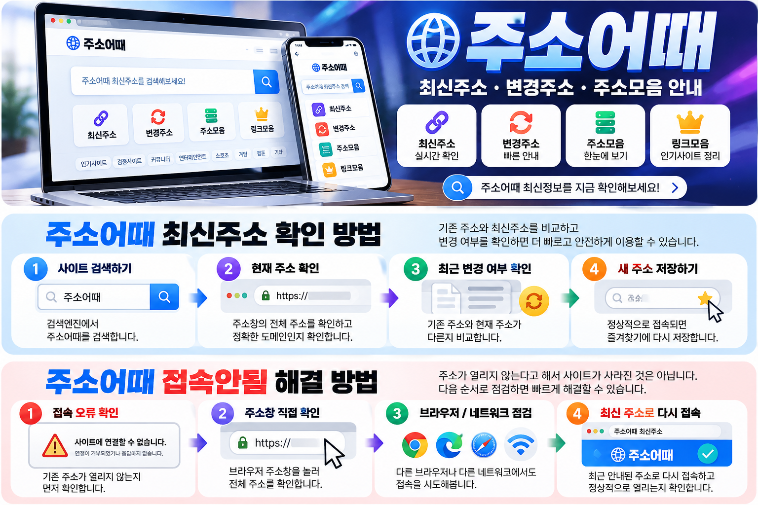 주소어때 최신주소 변경주소 확인 방법 안내